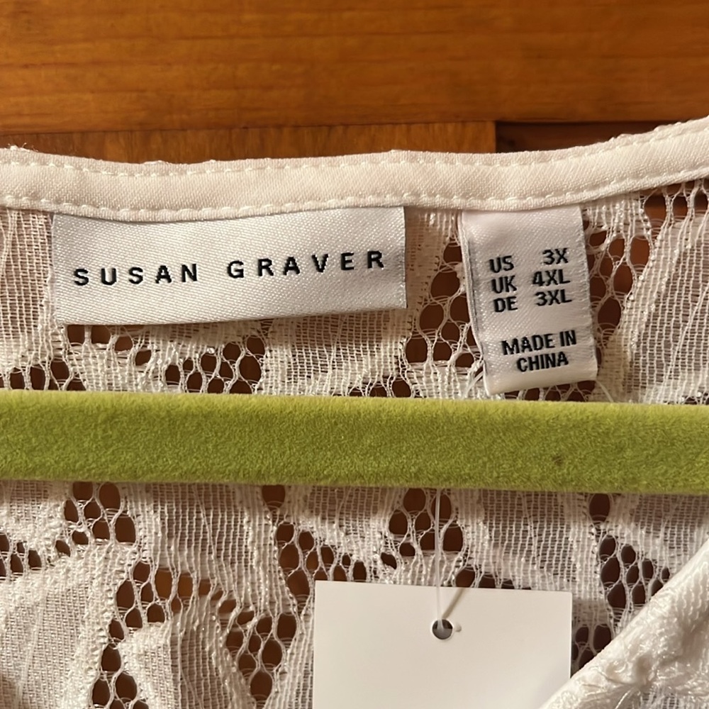 Susan Graver White Lace beach coverup with Colorful Tassels - Picture 2 of 4